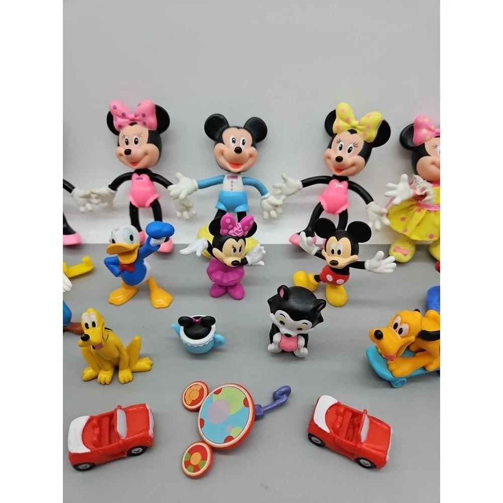Minnie Mouse Mickey Mouse & Friends Plastic Poseable Figurines Vintage Lot Of 21
